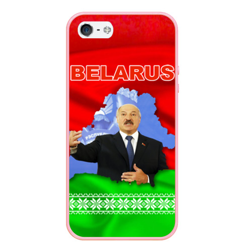 Чехол для iPhone 5/5S матовый Беларусь - Александр Лукашенко, цвет баблгам