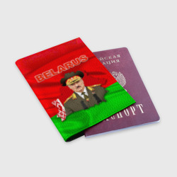Обложка для паспорта матовая кожа Александр Лукашенко - Беларусь - фото 2