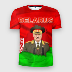 Мужская футболка 3D Slim Александр Лукашенко - Беларусь