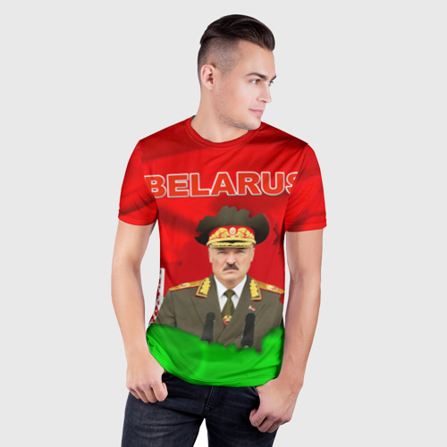 Мужская футболка 3D Slim Александр Лукашенко - Беларусь, цвет 3D печать - фото 3