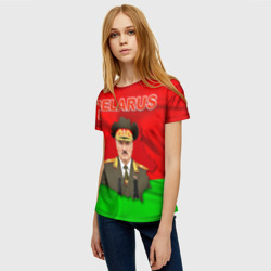 Женская футболка 3D Александр Лукашенко - Беларусь - фото 2