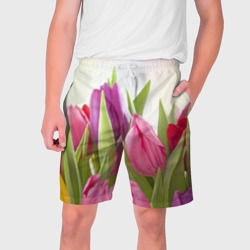 Мужские шорты 3D Тюльпаны