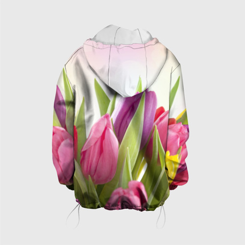 Детская куртка 3D Тюльпаны, цвет белый - фото 2