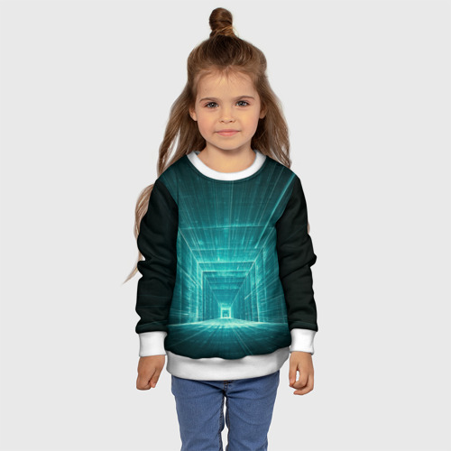 Детский свитшот 3D Цифровой тоннель, цвет 3D печать - фото 7