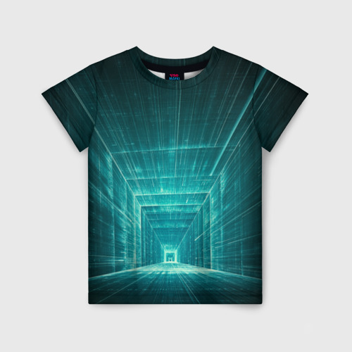 Детская футболка 3D Цифровой тоннель, цвет 3D печать