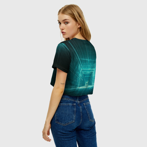 Женская футболка Crop-top 3D Цифровой тоннель, цвет 3D печать - фото 5