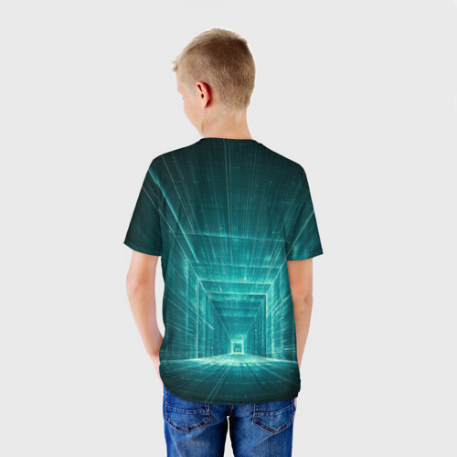 Детская футболка 3D Цифровой тоннель, цвет 3D печать - фото 4