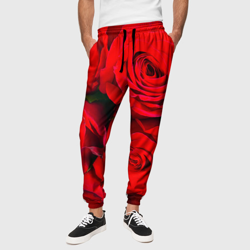 Мужские брюки 3D Розы, цвет 3D печать - фото 4