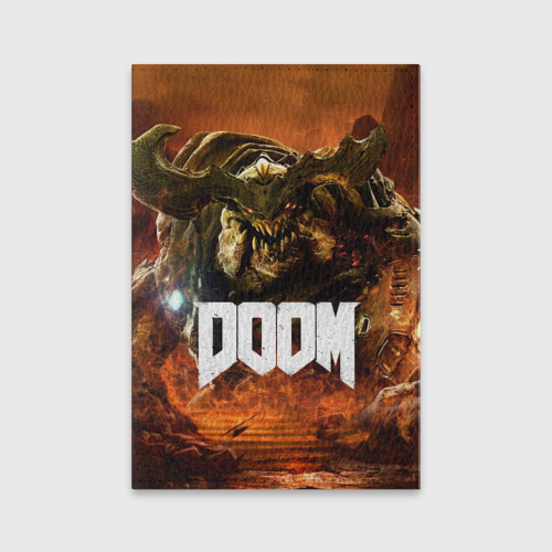 Обложка для паспорта матовая кожа Doom 4 Hell Cyberdemon, цвет черный