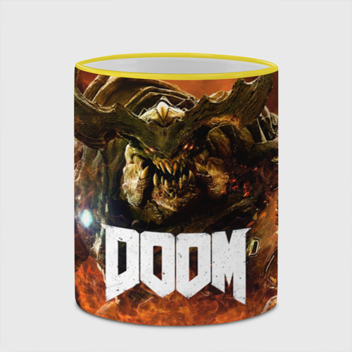 Кружка с полной запечаткой Doom 4 Hell Cyberdemon, цвет Кант желтый - фото 4