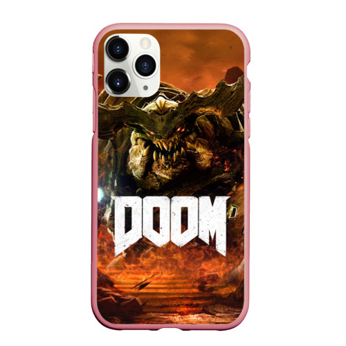 Чехол для iPhone 11 Pro Max матовый Doom 4 Hell Cyberdemon, цвет баблгам