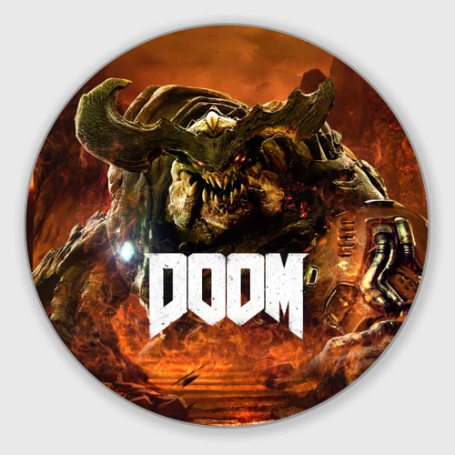 Круглый коврик для мышки Doom 4 Hell Cyberdemon
