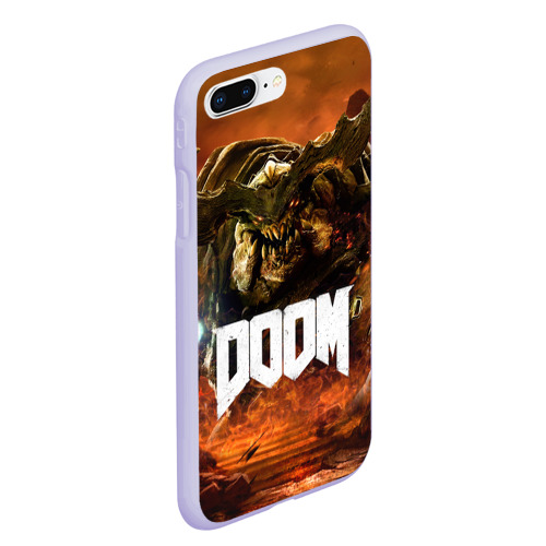 Чехол для iPhone 7Plus/8 Plus матовый Doom 4 Hell Cyberdemon, цвет светло-сиреневый - фото 3