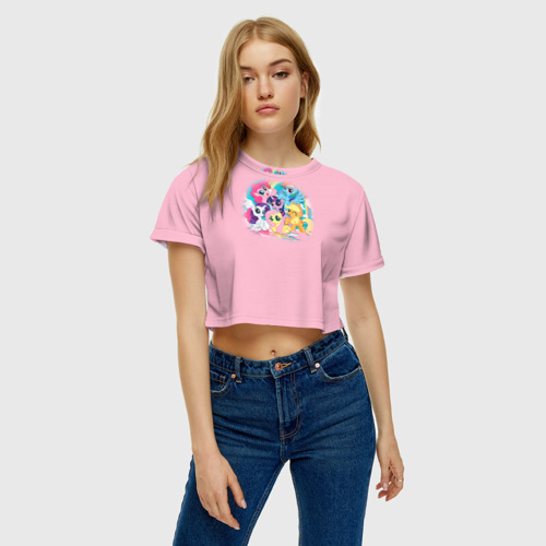 Женская футболка Crop-top 3D My little pony 3, цвет 3D печать - фото 3