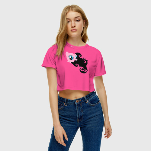 Женская футболка Crop-top 3D Me little pony 4, цвет 3D печать - фото 4