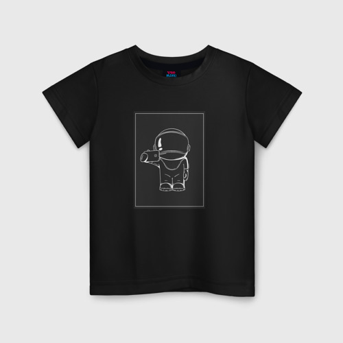 Детская футболка хлопок Космонавт 5.5, цвет черный