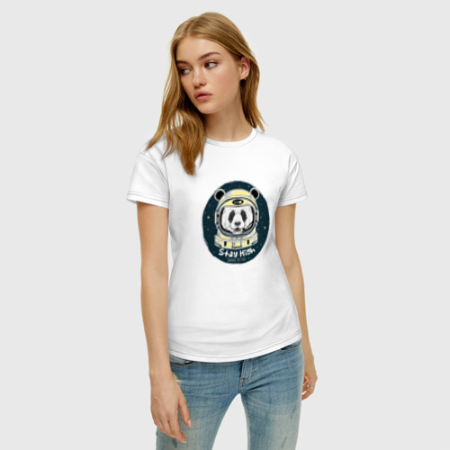 Женская футболка хлопок Космонавт 8.8, цвет белый - фото 3