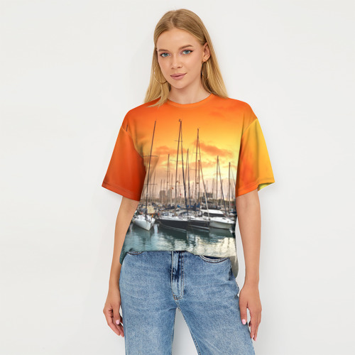 Женская футболка oversize 3D Barcelona, цвет 3D печать - фото 5