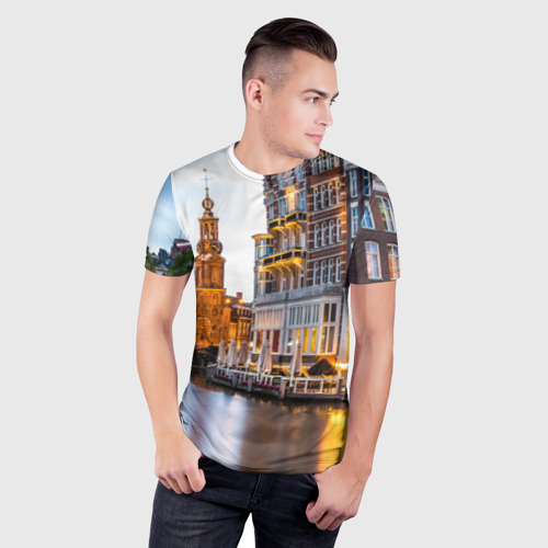 Мужская футболка 3D Slim Амстердам, цвет 3D печать - фото 3