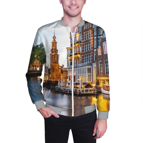 Мужской бомбер 3D Амстердам, цвет меланж - фото 3