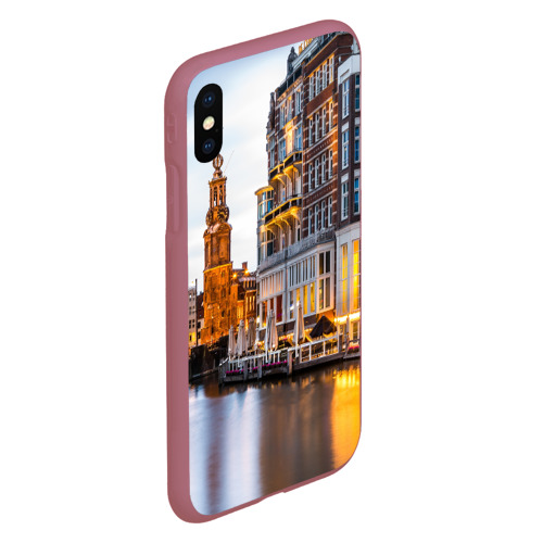 Чехол для iPhone XS Max матовый Амстердам, цвет малиновый - фото 3