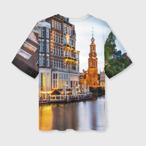 Женская футболка oversize 3D Амстердам, цвет 3D печать - фото 2