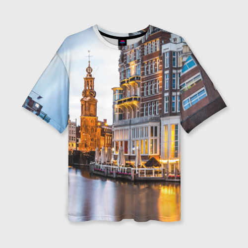 Женская футболка oversize 3D Амстердам, цвет 3D печать