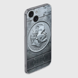 Чехол для iPhone 15 силиконовый с защитой камеры Советский железный рубль - юбилейный - фото 2