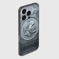 Чехол для iPhone 16 Pro силиконовый с защитой камеры Советский железный рубль - юбилейный - фото 2