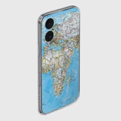 Чехол для iPhone 16 силиконовый с защитой камеры Карта мира - политическая - фото 2