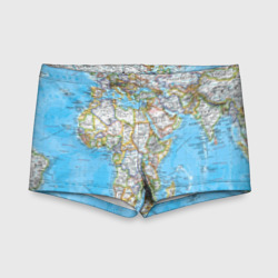 Детские купальные плавки 3D Карта мира - политическая