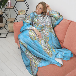 Плед с рукавами Карта мира - политическая - фото 2