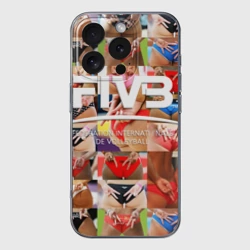 Чехол для iPhone 16 Pro Max силиконовый с защитой камеры Волейбол скрытые знаки FIVB