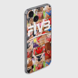 Чехол для iPhone 15 силиконовый с защитой камеры Волейбол скрытые знаки FIVB - фото 2
