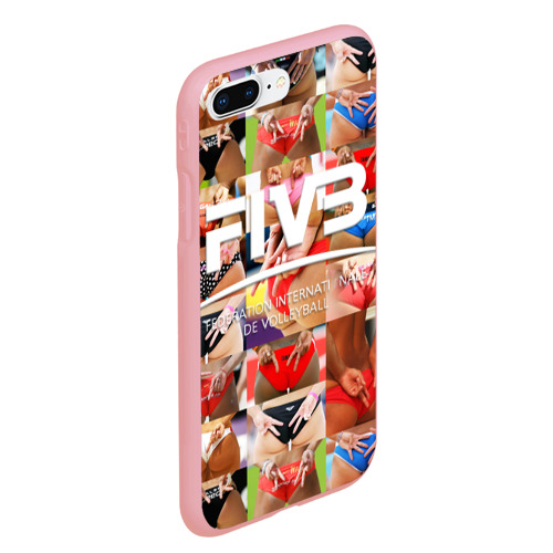 Чехол для iPhone 7Plus/8 Plus матовый Волейбол  скрытые знаки FIVB, цвет баблгам - фото 3