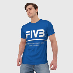 Мужская футболка 3D Волейбол FIVB - фото 2