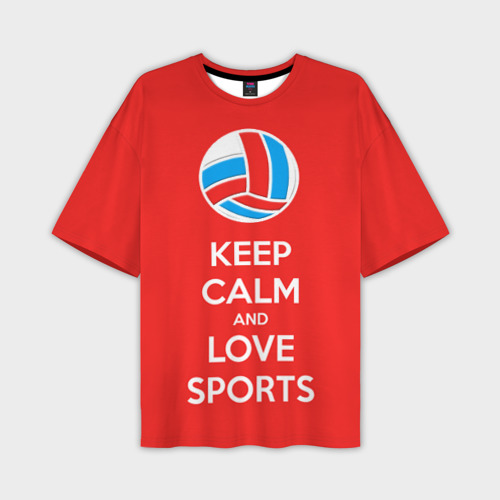 Мужская футболка oversize 3D Keep calm and love sports, цвет 3D печать