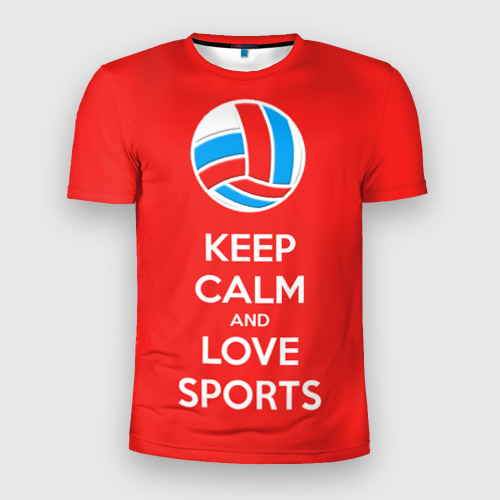 Мужская футболка 3D Slim Keep calm and love sports, цвет 3D печать