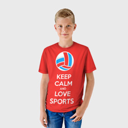 Детская футболка 3D Keep calm and love sports - фото 2