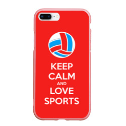 Чехол для iPhone 7Plus/8 Plus матовый Keep calm and love sports