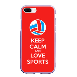 Чехол для iPhone 7Plus/8 Plus матовый Keep calm and love sports