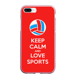 Чехол для iPhone 7Plus/8 Plus матовый Keep calm and love sports