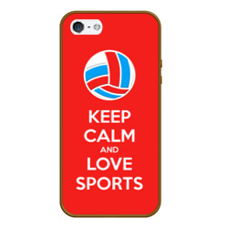 Чехол для iPhone 5/5S матовый Keep calm and love sports