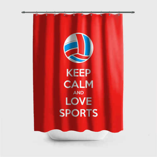 Штора 3D для ванной Keep calm and love sports