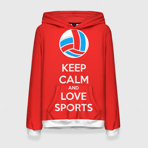 Женская Толстовка Keep calm and love sports (3D)