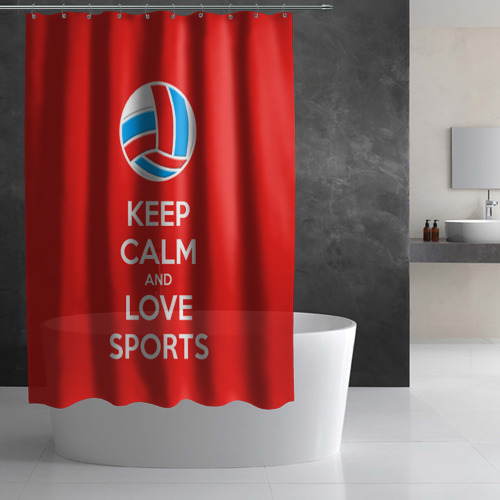 Штора 3D для ванной Keep calm and love sports - фото 3