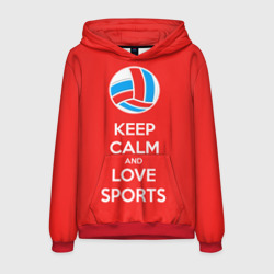 Мужская толстовка 3D Keep calm and love sports