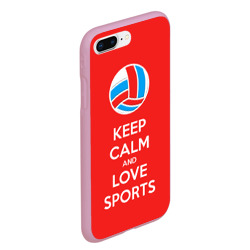 Чехол для iPhone 7Plus/8 Plus матовый Keep calm and love sports - фото 2