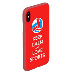 Чехол для iPhone XS Max матовый Keep calm and love sports - фото 2