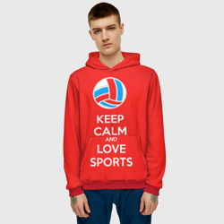 Мужская толстовка 3D Keep calm and love sports - фото 2